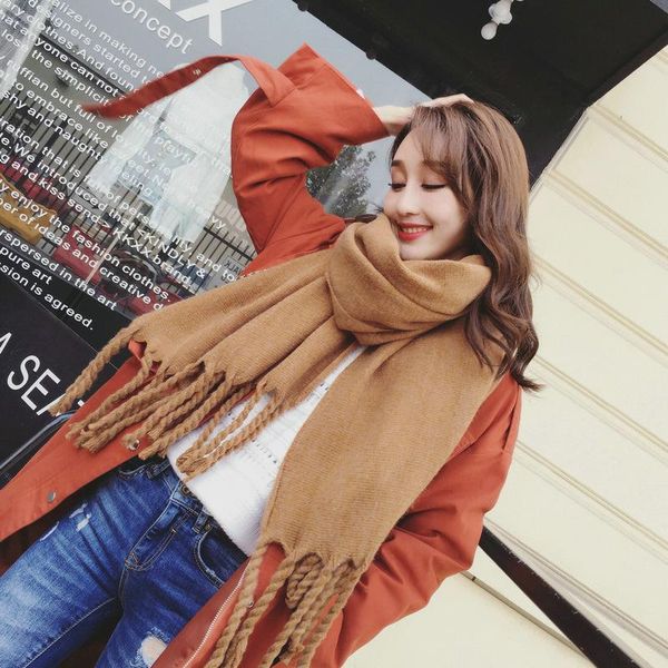 scarves solid knitting thicken warm tassels scarf fashion brand women big braid wraps in winter dual use lady decorative, Blue;gray
scarves solid knitting thicken warm tassels scarf fashion brand women big braid wraps in winter dual use lady decorative, Blue;gray
