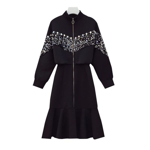 plus size dresses women sequins dress fashion hoodies mermaid looes long sleeve slim casual hight street clothes for 100kg woman, Black
plus size dresses women sequins dress fashion hoodies mermaid looes long sleeve slim casual hight street clothes for 100kg woman, Black
