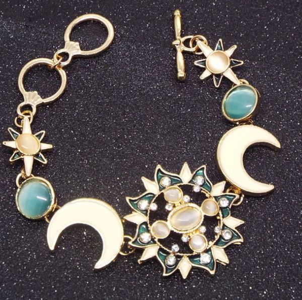 european and american bangle exaggeration fashion sun moon star white with personality gemstone asymmetric bracelet, Black
european and american bangle exaggeration fashion sun moon star white with personality gemstone asymmetric bracelet, Black