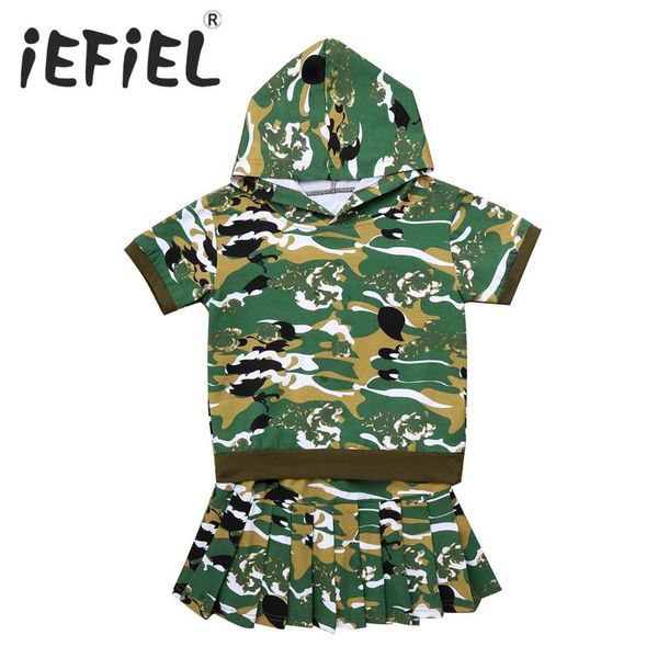clothing sets children summer fashion casual kids girls outfits 2pcs short sleeves camouflage hooded and pleated skirt set, White
clothing sets children summer fashion casual kids girls outfits 2pcs short sleeves camouflage hooded and pleated skirt set, White