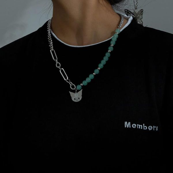 chains moloye 2021 niche personality crystal jade stitching clavicle chain necklace titanium steel sweater accessories, Silver
chains moloye 2021 niche personality crystal jade stitching clavicle chain necklace titanium steel sweater accessories, Silver