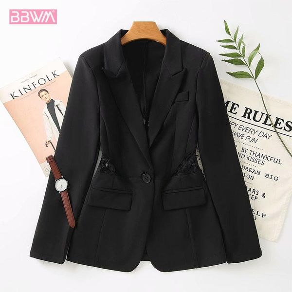 fresh and fashionable slim lace stitching lapel long-sleeved chic female coat korean style simple professional women's jacket jackets, Black;brown
fresh and fashionable slim lace stitching lapel long-sleeved chic female coat korean style simple professional women's jacket jackets, Black;brown