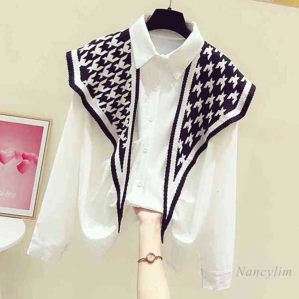 blouses spring long sleeve shirt women's knitted plaid shawl +casual white blouse ladies blusas two-piece nancylim
blouses spring long sleeve shirt women's knitted plaid shawl +casual white blouse ladies blusas two-piece nancylim