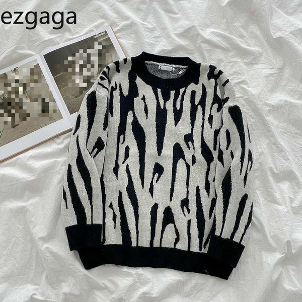women's sweaters ezgaga streetwear sweater pullover women 2021 autumn korean loose o-neck harajuku ladies stripe knitted fashion jumpe, White;black
women's sweaters ezgaga streetwear sweater pullover women 2021 autumn korean loose o-neck harajuku ladies stripe knitted fashion jumpe, White;black