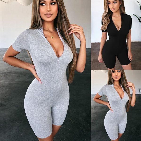women's jumpsuits & rompers women zipper v-neck fitness tights playsuit costume short sleeve romper tracksuit for, Black;white
women's jumpsuits & rompers women zipper v-neck fitness tights playsuit costume short sleeve romper tracksuit for, Black;white