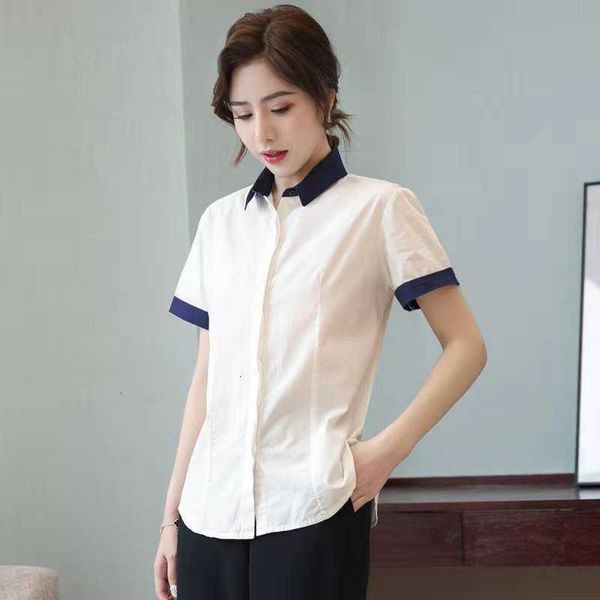 women's blouses & shirts arrival summer women slim short sleeve covered button blouse turn-down collar patchwork cotto ka0v, White
women's blouses & shirts arrival summer women slim short sleeve covered button blouse turn-down collar patchwork cotto ka0v, White