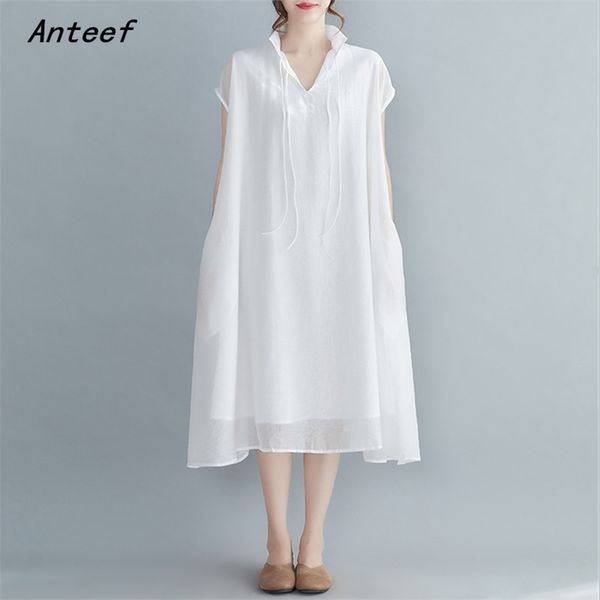 short sleeve plus size chiffon vintage dresses for women casual loose woman summer dress elegant clothes sundress 210517, Black;gray
short sleeve plus size chiffon vintage dresses for women casual loose woman summer dress elegant clothes sundress 210517, Black;gray