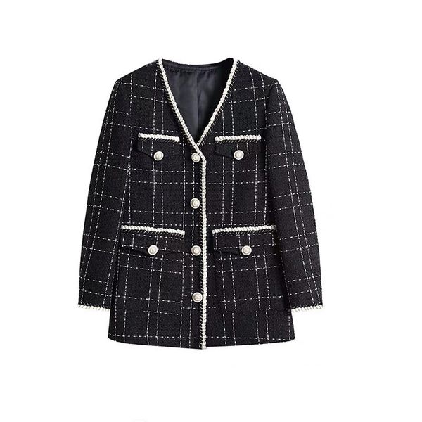 women's jackets autumn black plaid tweed jacket women coat fashion casual v-neck loose ladies qualities short, Black;brown
women's jackets autumn black plaid tweed jacket women coat fashion casual v-neck loose ladies qualities short, Black;brown