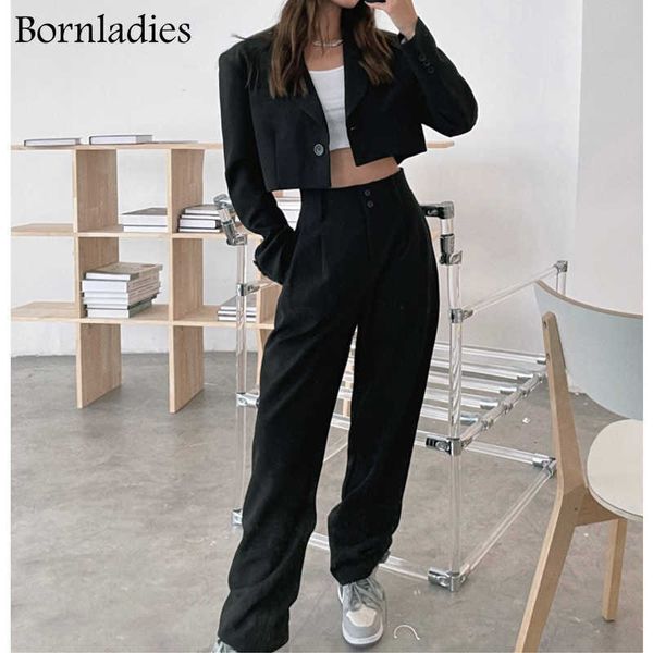 bornladies autumn two piece sets korean fashion blazer suit crop coat and pant long sleeve ensemble 2 pieces outfit 210930, White
bornladies autumn two piece sets korean fashion blazer suit crop coat and pant long sleeve ensemble 2 pieces outfit 210930, White