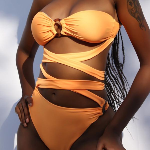 women's swimwear hollow out strapless two piece bandage women summer swimsuit floral solid color lacing backless bathing suit, White;black
women's swimwear hollow out strapless two piece bandage women summer swimsuit floral solid color lacing backless bathing suit, White;black
