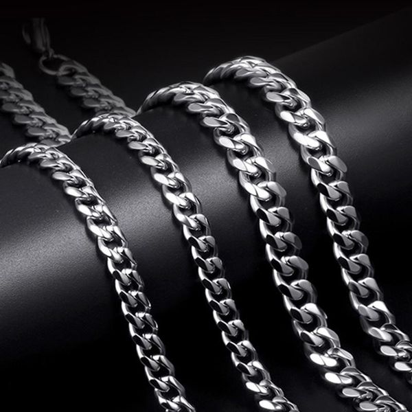 men necklace chain stainless steel polishing cuban link gold women hip hop long black wholesale accessories chains, Silver
men necklace chain stainless steel polishing cuban link gold women hip hop long black wholesale accessories chains, Silver