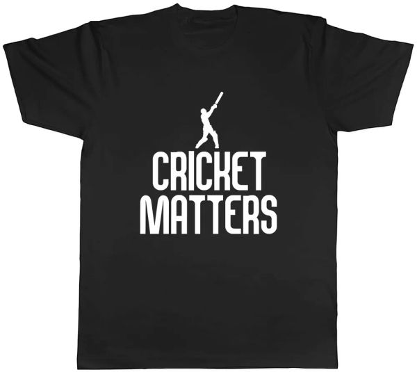 cricket matters mens t-shirt tee, White;black 
cricket matters mens t-shirt tee, White;black