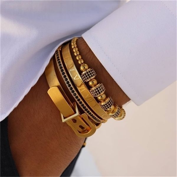4pcs/set titanium steel roman numeral bracelet horseshoe buckle bangles luxury handmade jewelry-a, Golden;silver
4pcs/set titanium steel roman numeral bracelet horseshoe buckle bangles luxury handmade jewelry-a, Golden;silver