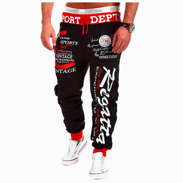 men's pants high-quality drawstring elastic waist letter print loose sweatpants daily training sports jogging trousers spring autumn, Black
men's pants high-quality drawstring elastic waist letter print loose sweatpants daily training sports jogging trousers spring autumn, Black