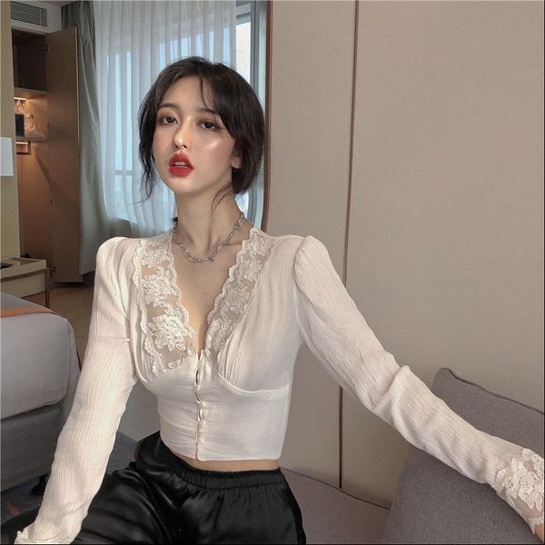 spring long sleeves lapel women shirts streetwear fashion casual wild loose slim button simple solid shirt, White
spring long sleeves lapel women shirts streetwear fashion casual wild loose slim button simple solid shirt, White