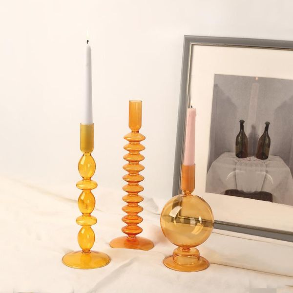 candle holders 1pc handmade european vintage glass candlestick romantic dinner decoration for home gift
candle holders 1pc handmade european vintage glass candlestick romantic dinner decoration for home gift