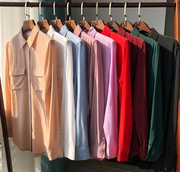 shirt 100% silk spring and autumn casual all-match blouse classic double pocket long-sleeved lapel women rmdb, White
shirt 100% silk spring and autumn casual all-match blouse classic double pocket long-sleeved lapel women rmdb, White