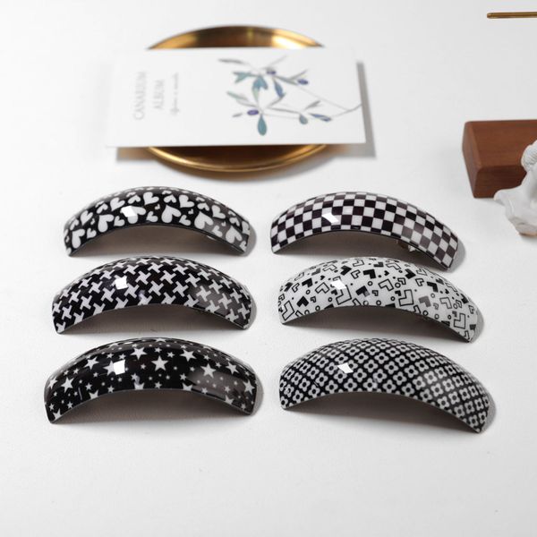 lovely star lattice hair jewelry black and white hair clips acrylic female side clip headdress, Golden;silver 
lovely star lattice hair jewelry black and white hair clips acrylic female side clip headdress, Golden;silver