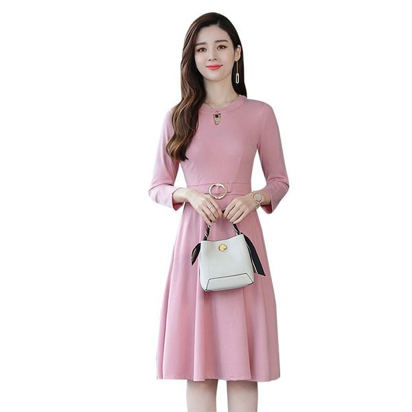 casual dresses 2021 autumn pattern european self-cultivation thin temperament round neck long sleeve fund dress, Black;gray
casual dresses 2021 autumn pattern european self-cultivation thin temperament round neck long sleeve fund dress, Black;gray