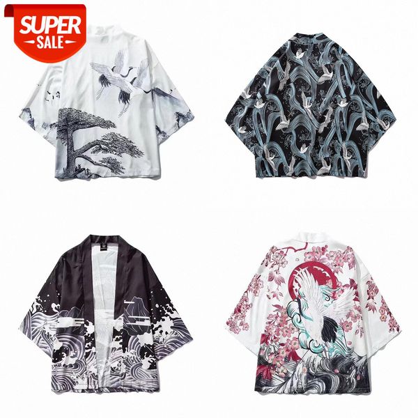 japanese road robe wave sun protection coat windbreaker shirt #hs1b, Black;brown