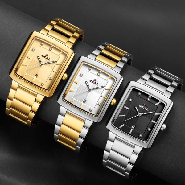 wristwatches 2021 swish fashion gold quartz watch rectangle watches men business waterproof staineless steel wristwatch male sports clocks, Slivery;brown
wristwatches 2021 swish fashion gold quartz watch rectangle watches men business waterproof staineless steel wristwatch male sports clocks, Slivery;brown
