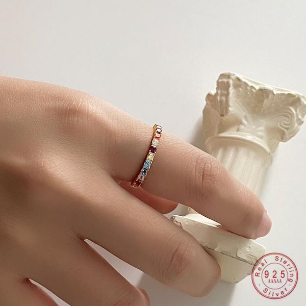 cluster rings 925 sterling silver simple pavé colored diamond index finger knuckle ring women fashion classic party jewelry accessories, Golden;silver
cluster rings 925 sterling silver simple pavé colored diamond index finger knuckle ring women fashion classic party jewelry accessories, Golden;silver