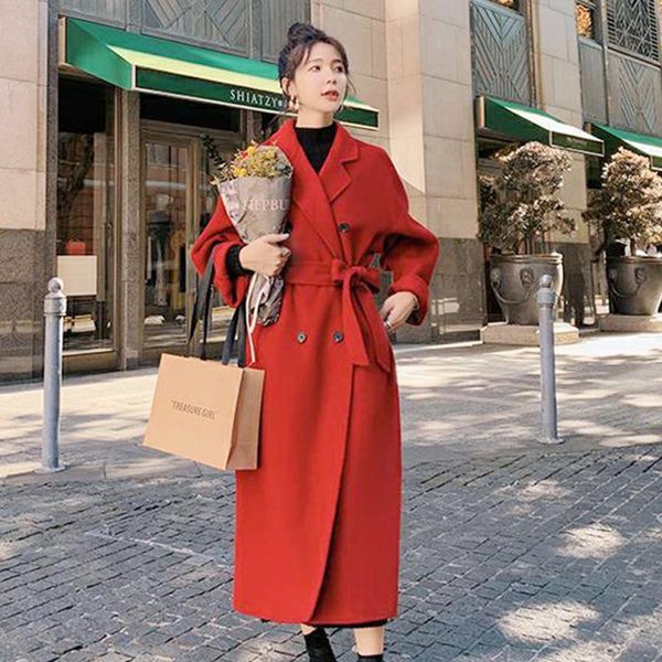 women's wool & blends red woolen suit jacket, mid-length elegant winter style temperament thick coat, Black
women's wool & blends red woolen suit jacket, mid-length elegant winter style temperament thick coat, Black