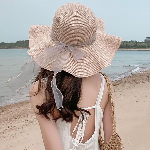 wide brim hats yqyxcy beach sun hat women's summer straw edge bow ribbon large sunhat seaside travel, Blue;gray
wide brim hats yqyxcy beach sun hat women's summer straw edge bow ribbon large sunhat seaside travel, Blue;gray