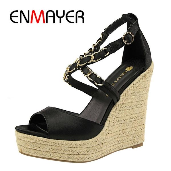 dress shoes enmayer 2021 arrival silk high heel sandals women summer fashion platform basic casual size 34-40 ly2333, Black
dress shoes enmayer 2021 arrival silk high heel sandals women summer fashion platform basic casual size 34-40 ly2333, Black