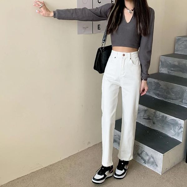 women's straight loose summer 2021 small cigarette pants high waist slim thin jeans, Blue
women's straight loose summer 2021 small cigarette pants high waist slim thin jeans, Blue