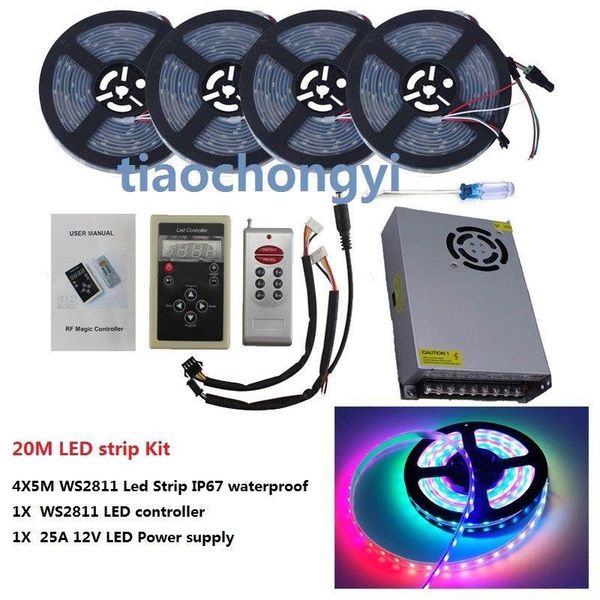 strips dc 12v ws2811 rgb addressable led strip ip67+rf wireless controller+power kit
strips dc 12v ws2811 rgb addressable led strip ip67+rf wireless controller+power kit