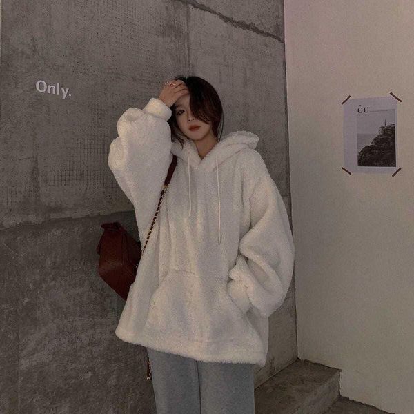 women's hoodies & sweatshirts female ins lamb wool coat korean version student loose wild lazy style solid color shirt clothes, Black
women's hoodies & sweatshirts female ins lamb wool coat korean version student loose wild lazy style solid color shirt clothes, Black