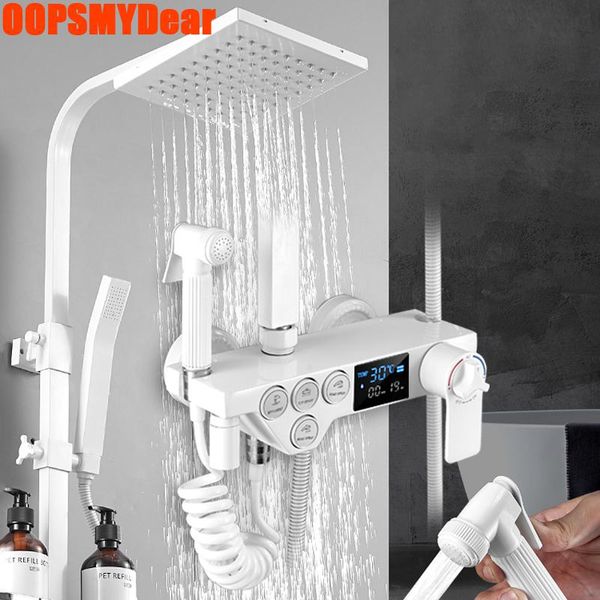 bathroom shower sets white set digital display smart thermostatic system bathtub spa rainfall bath tap cold copper faucet
bathroom shower sets white set digital display smart thermostatic system bathtub spa rainfall bath tap cold copper faucet