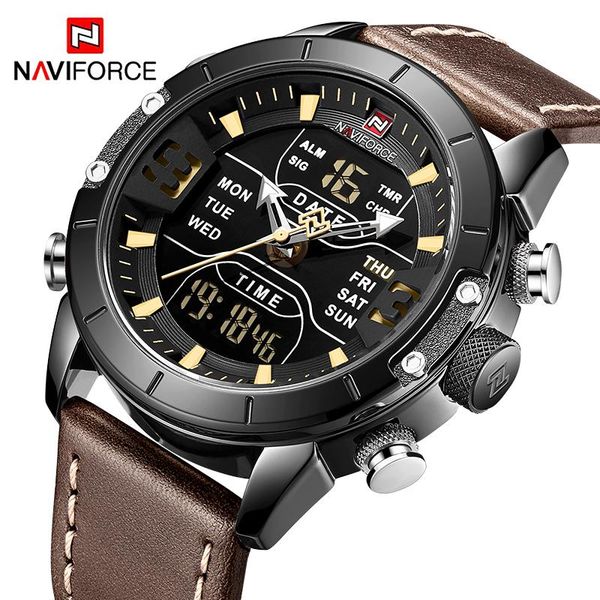 wristwatches naviforce quartz watch for men casual sport digital chronograph wristwatch leather band male waterproof clock, Slivery;brown
wristwatches naviforce quartz watch for men casual sport digital chronograph wristwatch leather band male waterproof clock, Slivery;brown