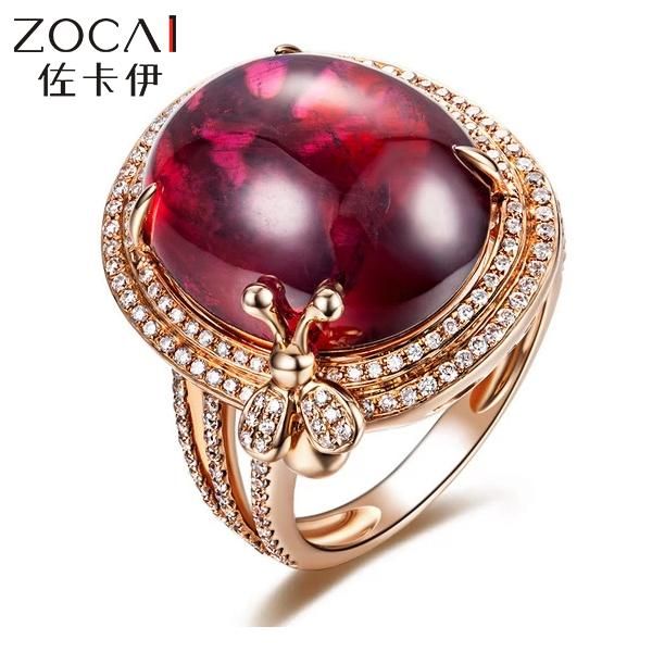 luxurious series 14.50 ct red tourmaline 0.54 diamond ring 18k rose gold sr706t cluster rings, Golden;silver 
luxurious series 14.50 ct red tourmaline 0.54 diamond ring 18k rose gold sr706t cluster rings, Golden;silver