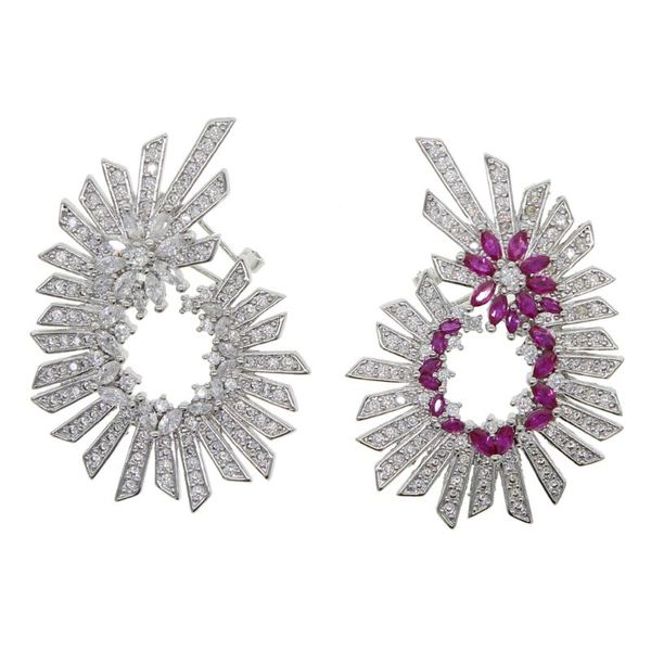 stud iced out bling cz cluster white red earrings 5a cubic zirconia spike flower luxury women girl trendy big earring jewelry, Golden;silver
stud iced out bling cz cluster white red earrings 5a cubic zirconia spike flower luxury women girl trendy big earring jewelry, Golden;silver
