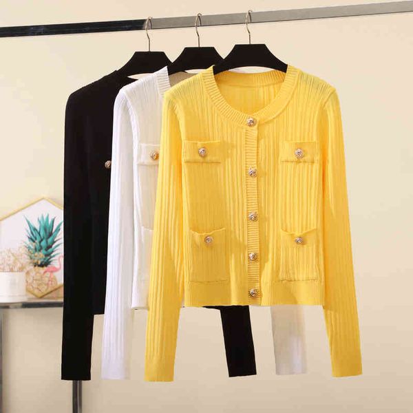 knits round neck single breasted cardigans elegant sweater coat autumn slim cardigan women fashion knitwear fall, White
knits round neck single breasted cardigans elegant sweater coat autumn slim cardigan women fashion knitwear fall, White