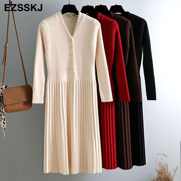 2021elegant long sleeve ol v-neck midi sweater dress women thick knit autumn winter dress female slim a-line basic dress casual, Black;gray
2021elegant long sleeve ol v-neck midi sweater dress women thick knit autumn winter dress female slim a-line basic dress casual, Black;gray