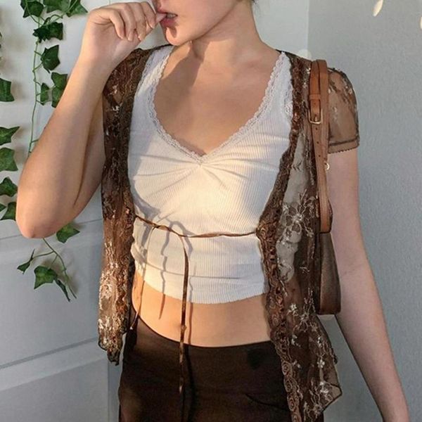 women's t-shirt floral lace mesh female crop see through cardigan fashionable casual short-sleeved hollow top, White
women's t-shirt floral lace mesh female crop see through cardigan fashionable casual short-sleeved hollow top, White