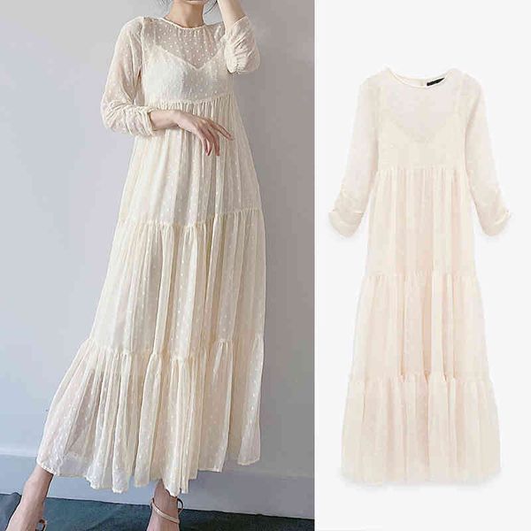 casual dresses fashion chiffon dot decoration dress o-neck midi long sleeve woman slim waist chic party es sling 5fu3, Black;gray
casual dresses fashion chiffon dot decoration dress o-neck midi long sleeve woman slim waist chic party es sling 5fu3, Black;gray