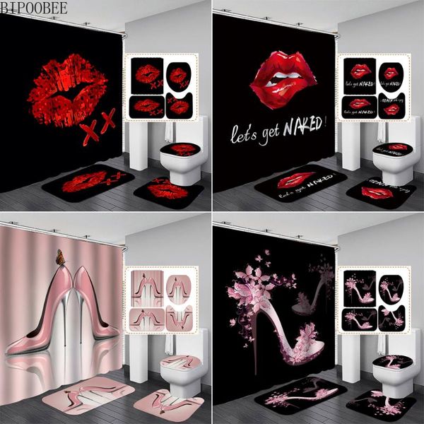 pink high heel shower curtain set bath mats rugs waterproof bathroom curtains red lips pedestal rug toilet cover non-slip carpet
pink high heel shower curtain set bath mats rugs waterproof bathroom curtains red lips pedestal rug toilet cover non-slip carpet