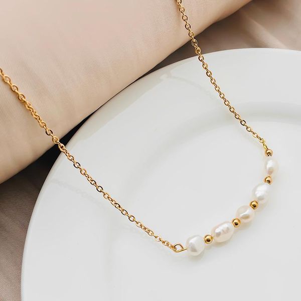 chains handmade pearl necklaces for women korean fashion golden stainless steel chain necklace holiday banquet jewelry party gift, Silver
chains handmade pearl necklaces for women korean fashion golden stainless steel chain necklace holiday banquet jewelry party gift, Silver