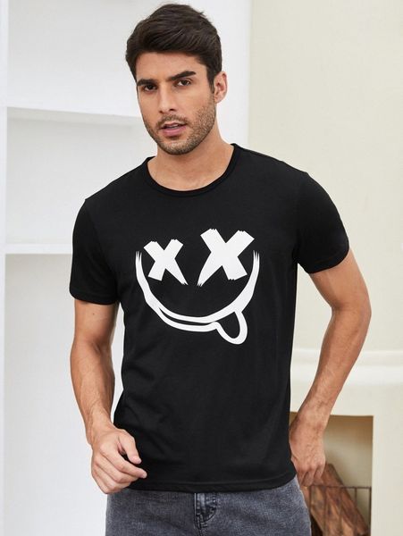 men cartoon graphic tee 151y#, White;black
men cartoon graphic tee 151y#, White;black