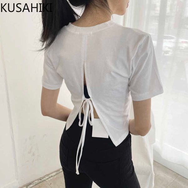 kusahiki chic short woman shirts back bow tie split t shirt summer short sleeve o-neck slim graphic tees 6h009 210602, White
kusahiki chic short woman shirts back bow tie split t shirt summer short sleeve o-neck slim graphic tees 6h009 210602, White