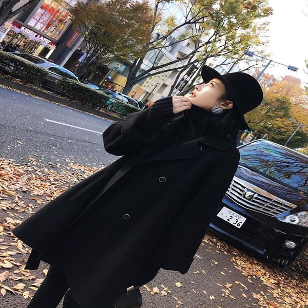 women's wool & blends handmade 2021 autumn winter black cloak double-sided coat female hepburn
women's wool & blends handmade 2021 autumn winter black cloak double-sided coat female hepburn