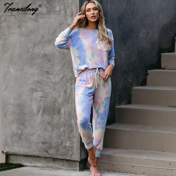 women's two piece pants tracksuit women loose pajamas gradient tie dye 2 sets long sleeve home pant suit lounge wear plus size sweatsui, White
women's two piece pants tracksuit women loose pajamas gradient tie dye 2 sets long sleeve home pant suit lounge wear plus size sweatsui, White