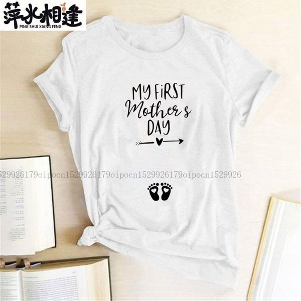 women's t-shirt my first mother's day printing t-shirts women summer clothes for ladies graphic tees loose vogue t shirt crew nec, White
women's t-shirt my first mother's day printing t-shirts women summer clothes for ladies graphic tees loose vogue t shirt crew nec, White