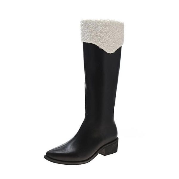 boots women's shoes style versatile thick heel plus velvet rider soft soles comfortable non-slip warm long, Black
boots women's shoes style versatile thick heel plus velvet rider soft soles comfortable non-slip warm long, Black