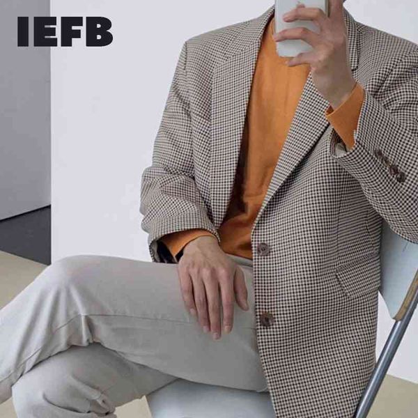 iefb men's wear vintage plaid suit coat men's korean fashion handsome loose spring casual blazers streetwear clothing 9y6581 21052, White;black
iefb men's wear vintage plaid suit coat men's korean fashion handsome loose spring casual blazers streetwear clothing 9y6581 21052, White;black