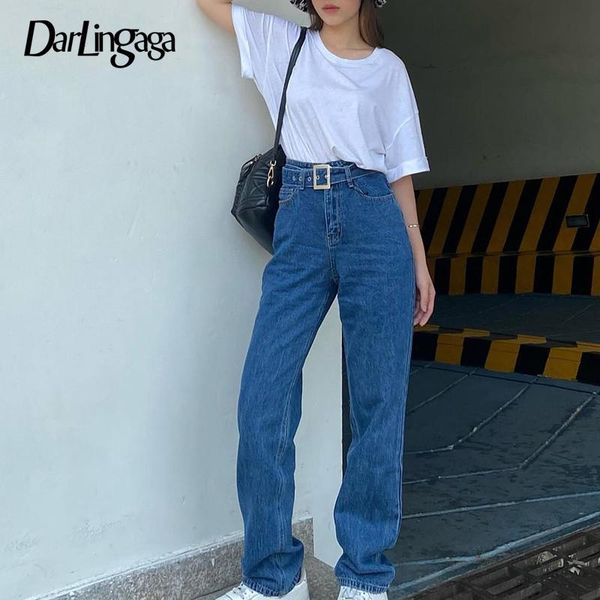 women's jeans darlingaga casual solid high waist women fashion streetwear denim pants straight korean baggy trousers with belt, Blue
women's jeans darlingaga casual solid high waist women fashion streetwear denim pants straight korean baggy trousers with belt, Blue